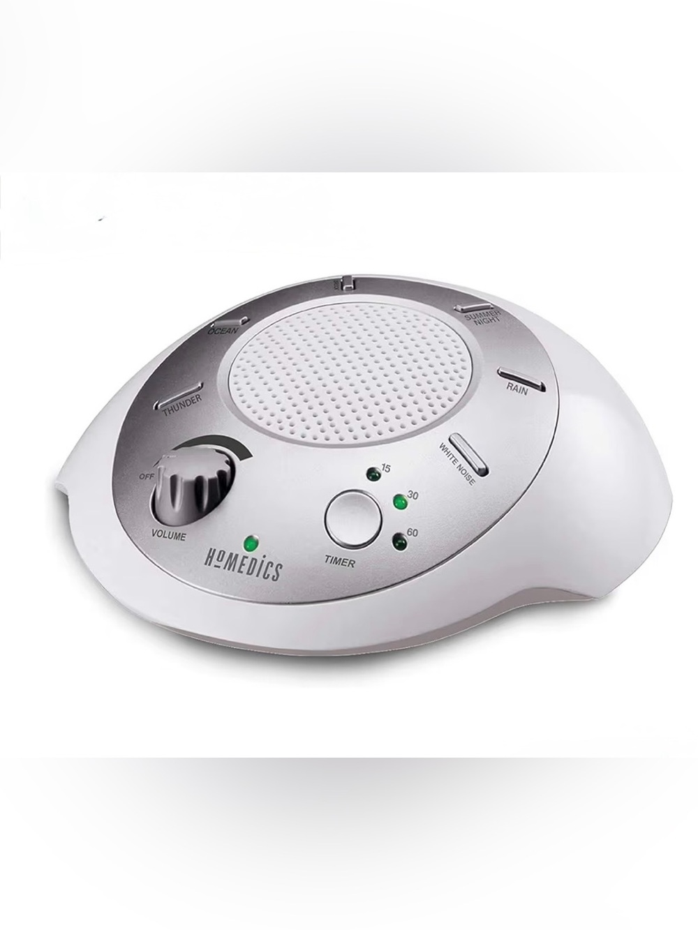 Homedics White and Silver Portable Sound Machine